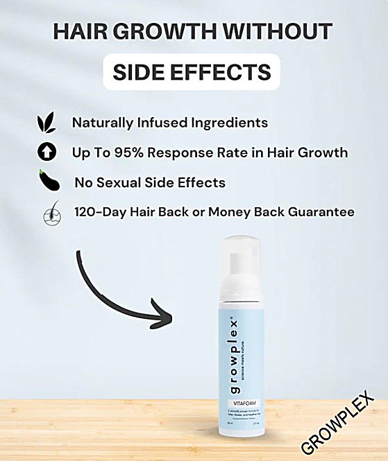 Growplex VitaFoam Hair Growth Foam – DHT Blocker and Hair Regrowth Solution