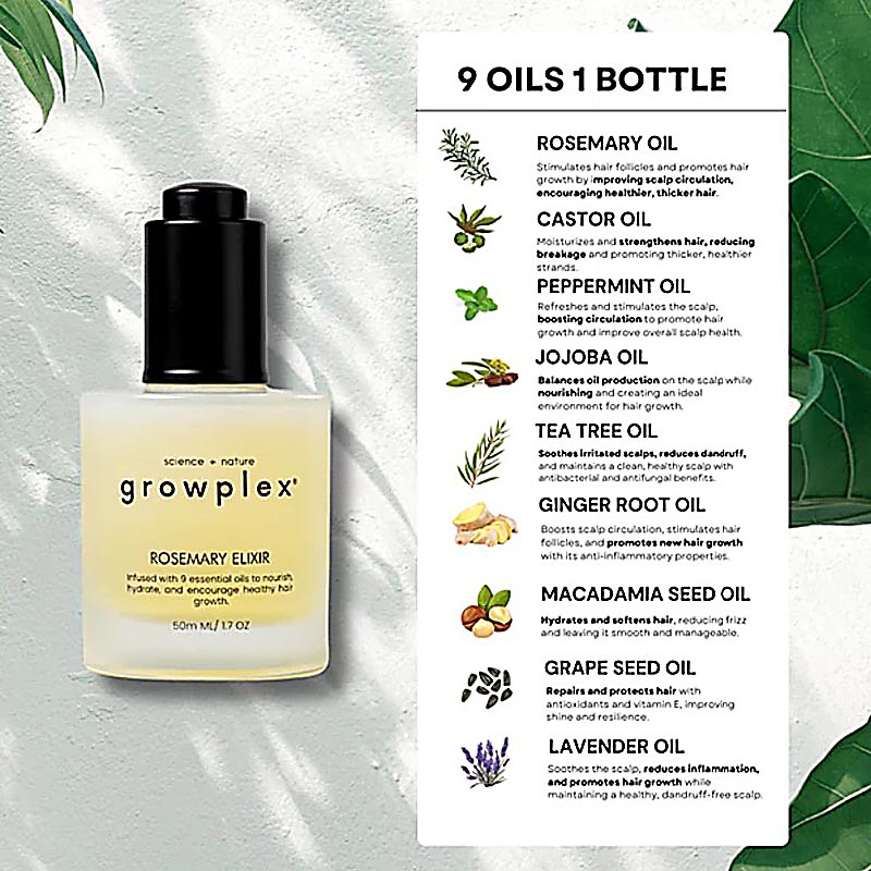 Regrow Hair Naturally with Rosemary Elixir – 9 Oil Blend